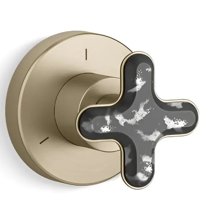 Mặt nạ chuyển đổi hướng nước sen tắm âm tường Nickel Kallista P32709-JST-SN