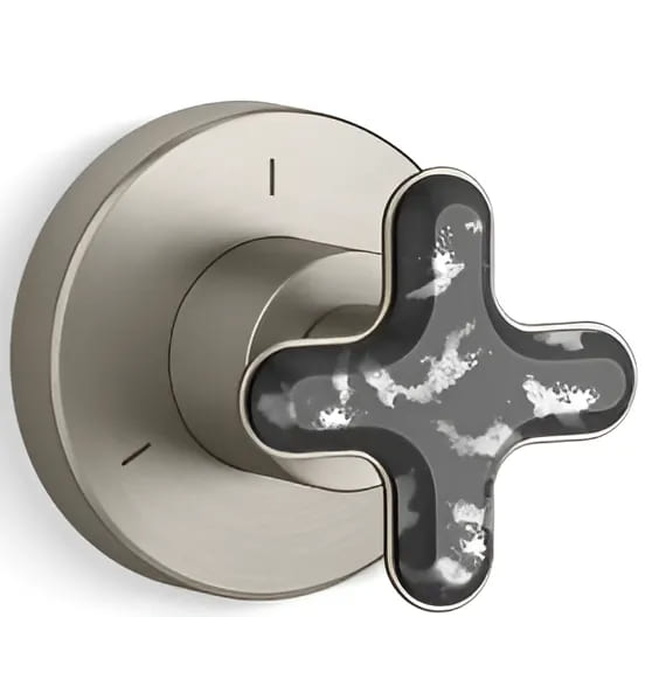 Mặt nạ chuyển đổi hướng nước sen tắm âm tường Nickel Kallista P32709-JST-BN