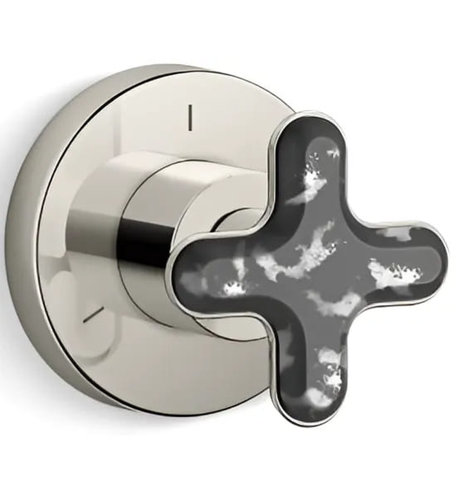 Mặt nạ chuyển đổi hướng nước sen tắm âm tường Nickel Kallista P32709-JST-BN