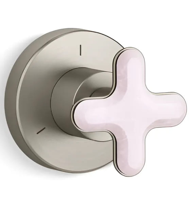 Mặt nạ chuyển đổi hướng nước sen tắm âm tường Nickel Kallista P32709-RST-SN