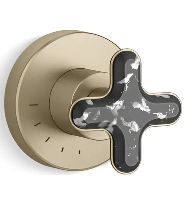 Mặt nạ điều khiển lưu lượng sen tắm âm tường Nickel Kallista P32710-JST-SN