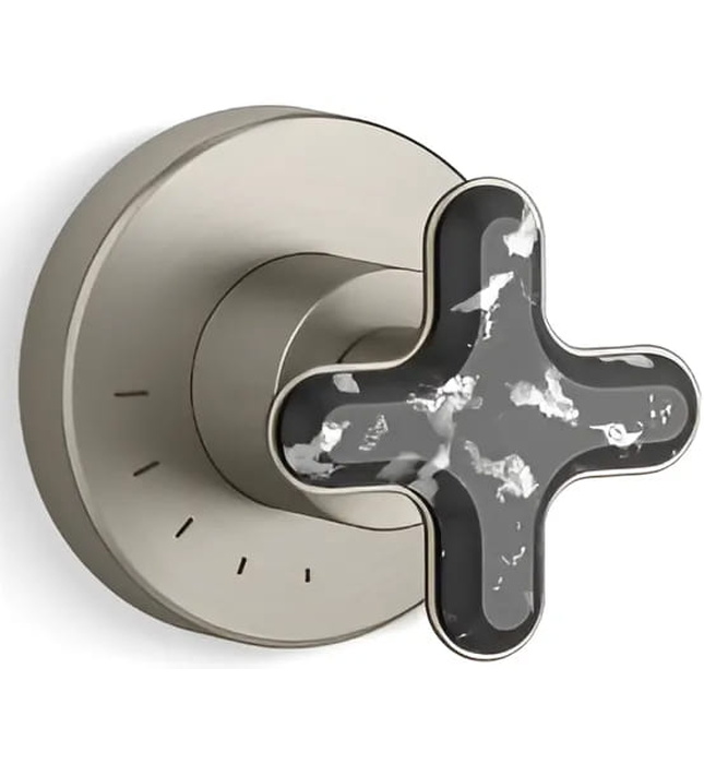 Mặt nạ điều khiển lưu lượng sen tắm âm tường Nickel Kallista P32710-JST-SN