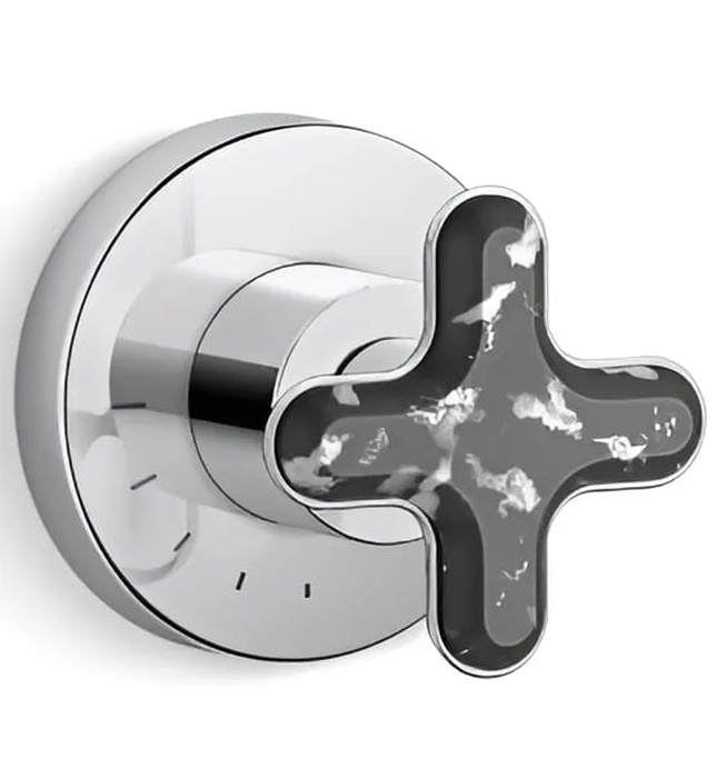 Mặt nạ điều khiển lưu lượng sen tắm âm tường Nickel Kallista P32710-JST-SN