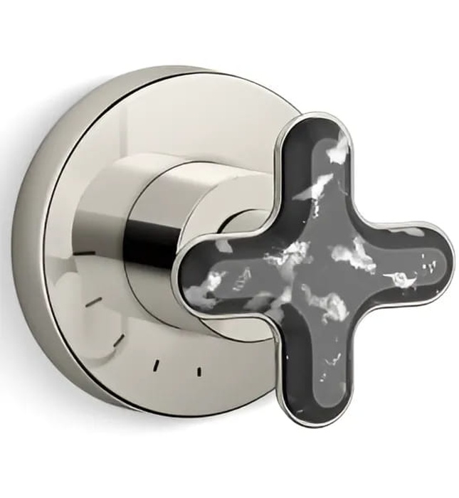 Mặt nạ điều khiển lưu lượng sen tắm âm tường đen Kallista P32710-JST-BL