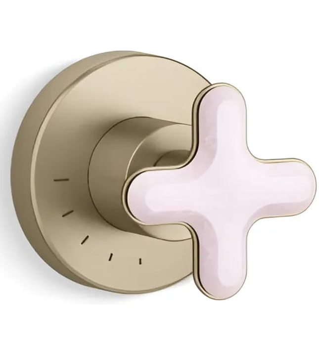 Mặt nạ điều khiển lưu lượng sen tắm âm tường Nickel Kallista P32710-RST-BN