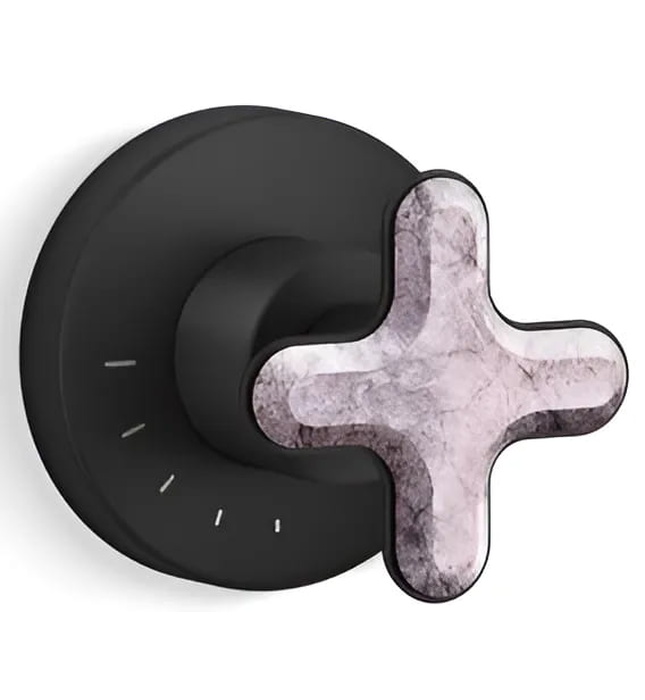 Mặt nạ điều khiển lưu lượng sen tắm âm tường đen Kallista P32710-RST-BL