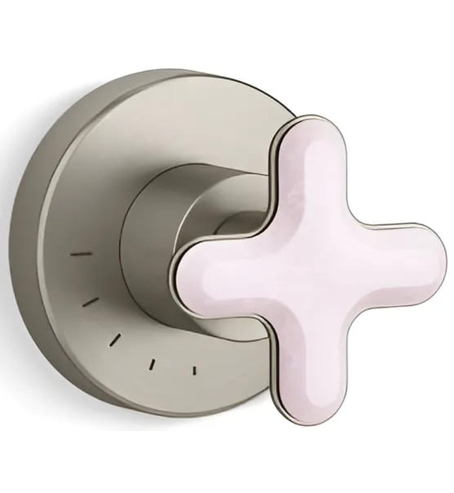 Mặt nạ điều khiển lưu lượng sen tắm âm tường Nickel Kallista P32710-RST-BN