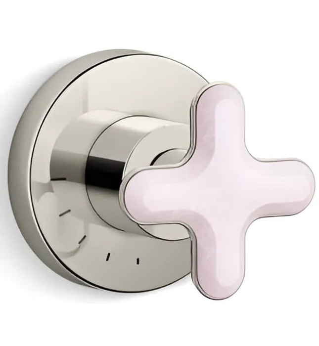 Mặt nạ điều khiển lưu lượng sen tắm âm tường Nickel Kallista P32710-RST-BN