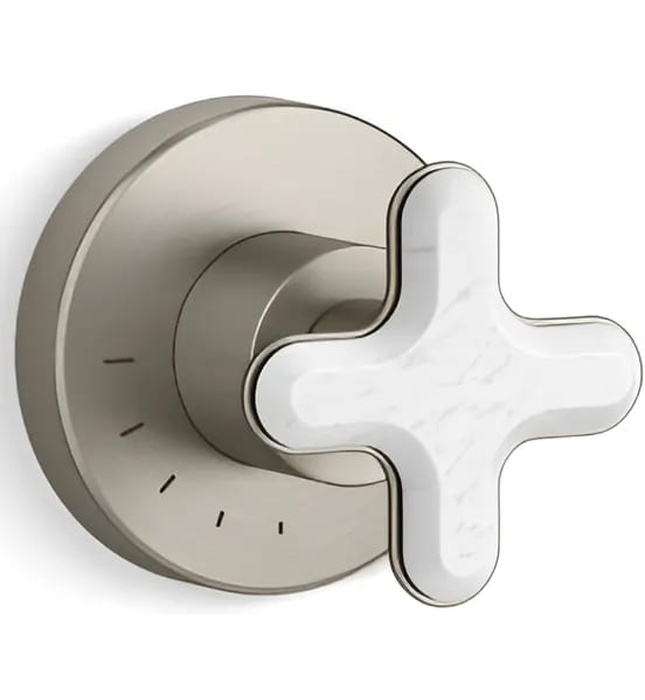 Mặt nạ điều khiển lưu lượng sen tắm âm tường Nickel Kallista P32710-WC-SN