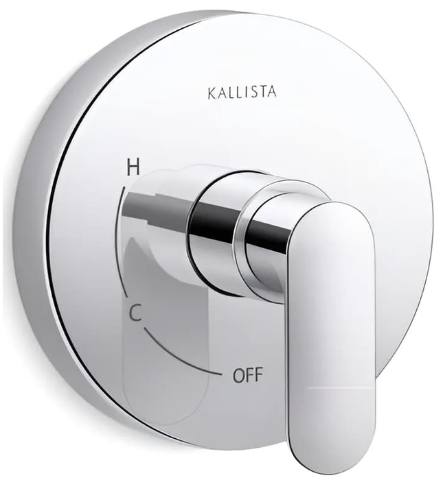 Mặt nạ điều khiển đơn sen tắm âm tường Chrome Kallista P34130-LV-CP