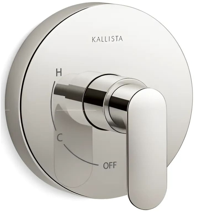 Mặt nạ điều khiển đơn sen tắm âm tường Chrome Kallista P34130-LV-CP