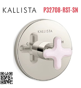 Mặt nạ điều chỉnh nhiệt độ sen tắm âm tường Nickel Kallista P32708-RST-SN