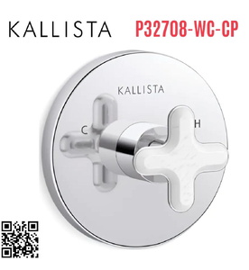 Mặt nạ điều chỉnh nhiệt độ sen tắm âm tường Chrome Kallista P32708-WC-CP