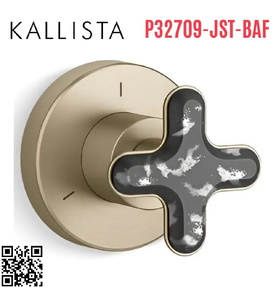 Mặt nạ chuyển đổi hướng nước sen tắm âm tường vàng Kallista P32709-JST-BAF