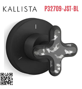 Mặt nạ chuyển đổi hướng nước sen tắm âm tường đen Kallista P32709-JST-BL
