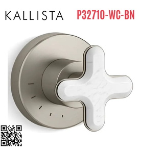 Mặt nạ điều khiển lưu lượng sen tắm âm tường Nickel Kallista P32710-WC-BN