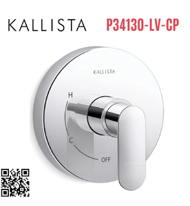 Mặt nạ điều khiển đơn sen tắm âm tường Chrome Kallista P34130-LV-CP