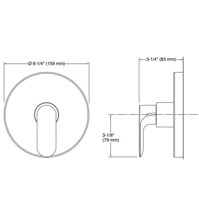 Mặt nạ điều chỉnh nhiệt độ sen tắm âm tường đen Kallista P34132-LV-BL