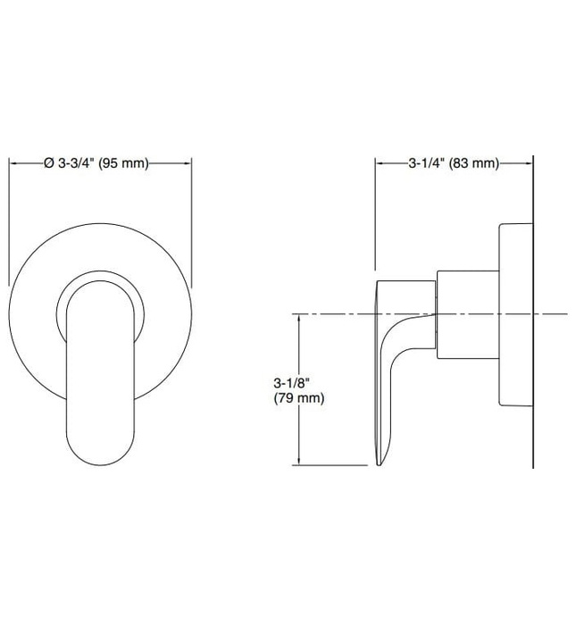 Mặt nạ điều khiển âm lượng sen tắm Nickel Kallista P34134-LV-SN