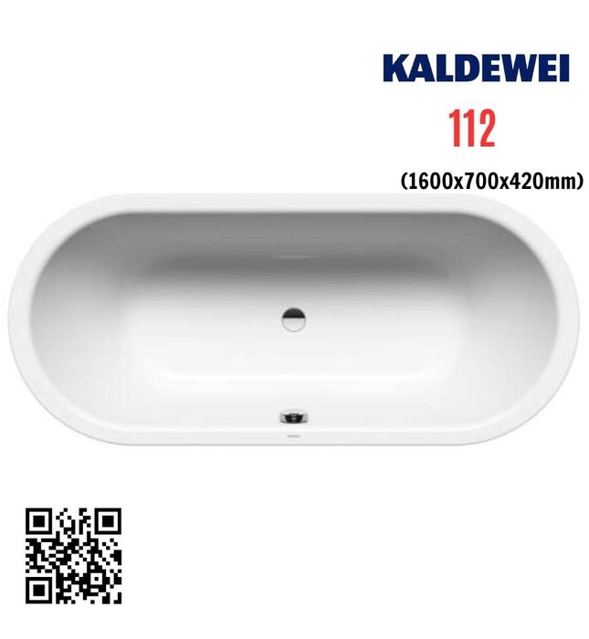 Bồn tắm xây 1.6m thép tráng men KALDEWEI CLASSIC DUO OVAL 112