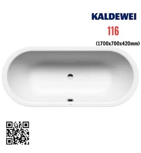 Bồn tắm xây 1.7m thép tráng men KALDEWEI CLASSIC DUO OVAL 116