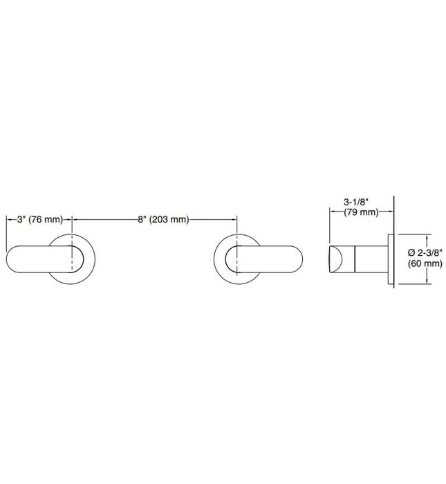 Tay cầm vòi bồn tắm âm tường Nickel Kallista P34128-LV-SN