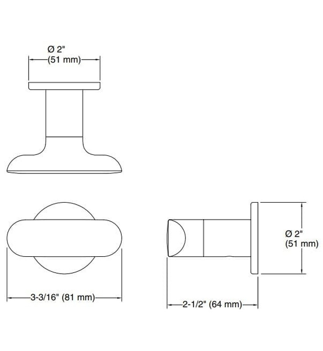 Móc treo tường đơn Nickel Kallista P34139-00-SN