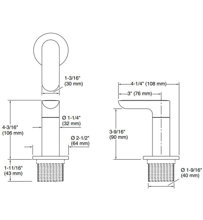 Tay gạt chuyển hướng gắn bồn màu vàng Kallista P34155-LV-BAF
