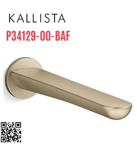 Đầu xả bồn tắm gắn tường màu vàng Kallista P34129-00-BAF
