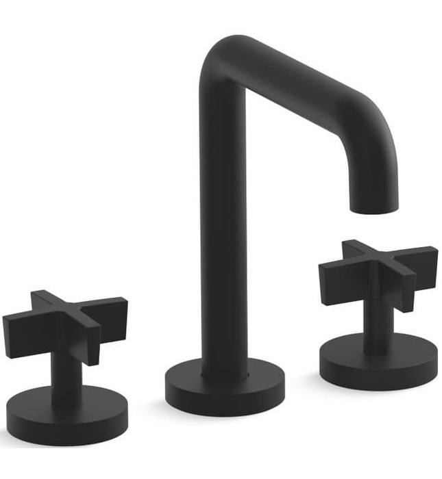 Vòi bồn tắm thân cao nóng lạnh đen Kallista P21802-CR-BL