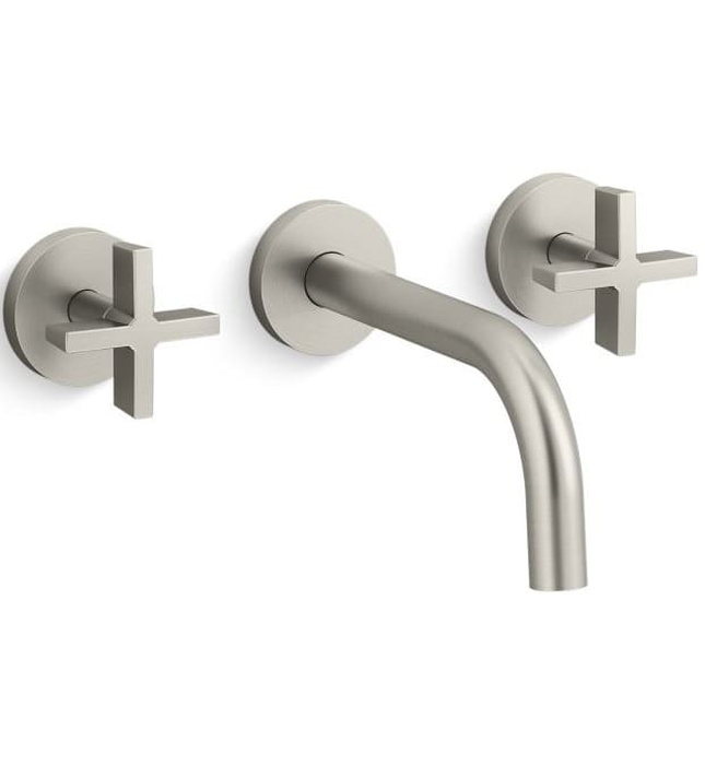 Vòi chậu rửa mặt 3 chân âm tường Nickel Kallista P21803-CR-SN