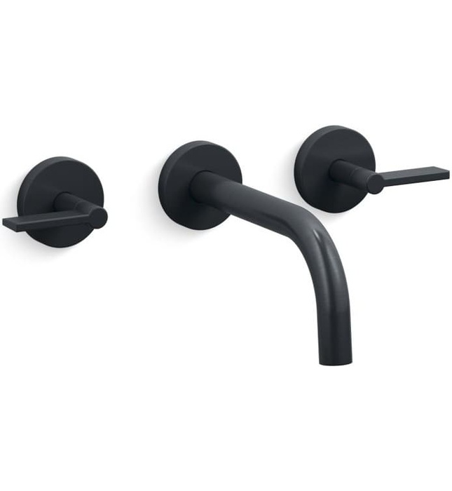 Vòi chậu rửa mặt 3 chân âm tường vàng Kallista P21803-LV-BAF