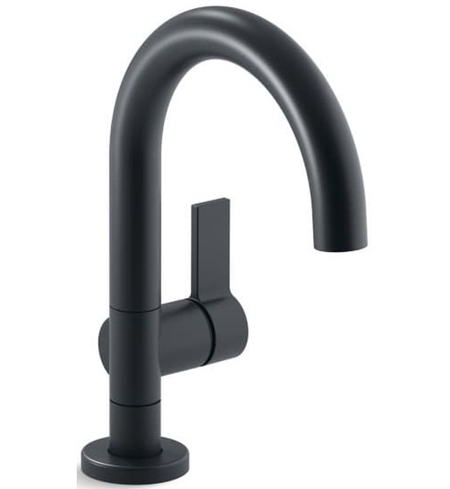 Vòi chậu rửa mặt nóng lạnh 1 chân màu đen Kallista P24409-00-BL