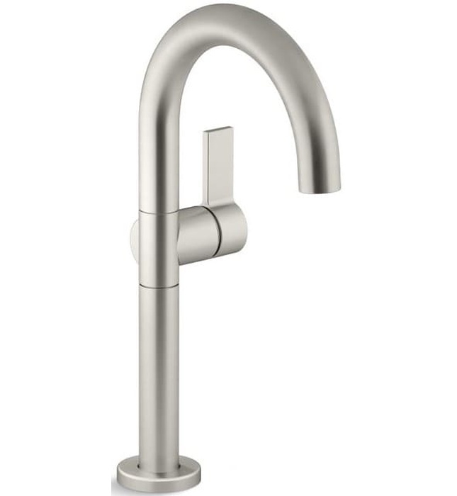 Vòi chậu rửa mặt nóng lạnh thân cao đen Kallista P24409-TL-BL