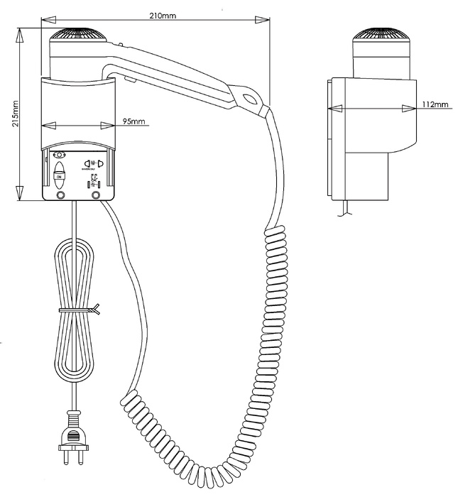 Máy sấy tóc treo tường Mediclinics SC0030