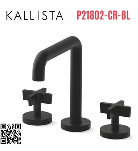 Vòi bồn tắm thân cao nóng lạnh đen Kallista P21802-CR-BL