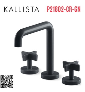 Vòi bồn tắm thân cao nóng lạnh xanh đen Kallista P21802-CR-GN
