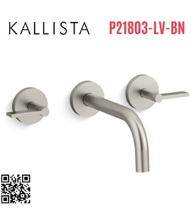 Vòi chậu rửa mặt 3 chân âm tường Nickel Kallista P21803-LV-BN