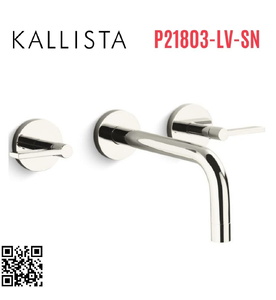 Vòi rửa mặt 3 chân âm tường Nickel Kallista P21803-LV-SN