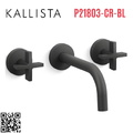 Vòi chậu rửa mặt 3 chân âm tường đen Kallista P21803-CR-BL