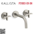 Vòi chậu rửa mặt 3 chân âm tường Nickel Kallista P21803-CR-BN
