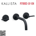 Vòi chậu rửa mặt 3 chân âm tường xanh đen Kallista P21803-LV-GN