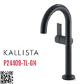 Vòi chậu rửa mặt nóng lạnh thân cao xanh đen Kallista P24409-TL-GN