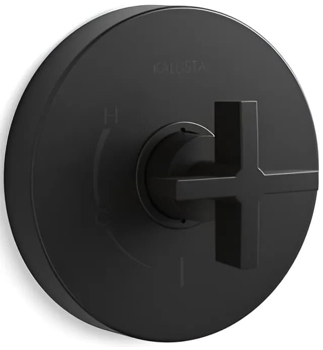 Mặt nạ điều khiển đơn sen tắm âm tường xanh đen Kallista P24415-CR-GN