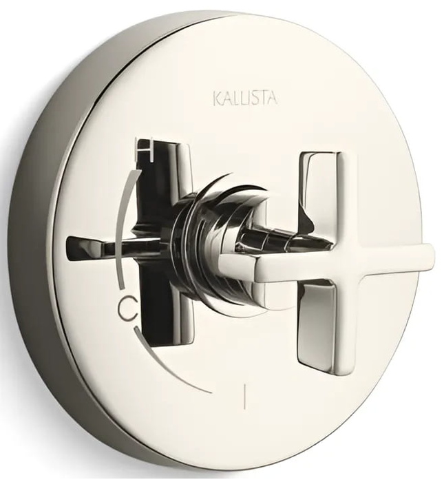 Mặt nạ điều khiển đơn sen tắm âm tường vàng Kallista P24415-CR-BAF