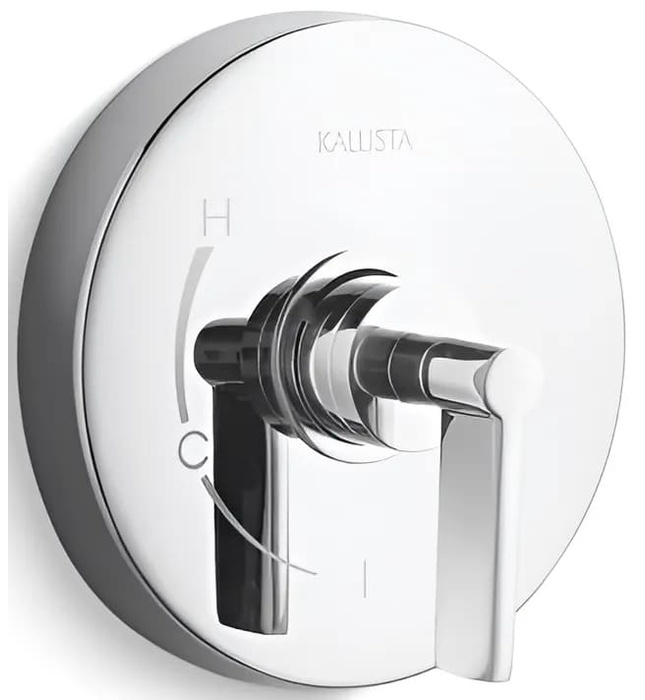 Mặt nạ điều khiển đơn sen tắm âm tường đen Kallista P24415-LV-BL