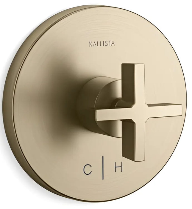 Mặt nạ điều chỉnh nhiệt độ sen tắm vàng Kallista P24421-CR-BAF