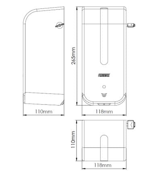 Hộp đựng xà phòng treo tường tự động Mediclinics DJ0160AS