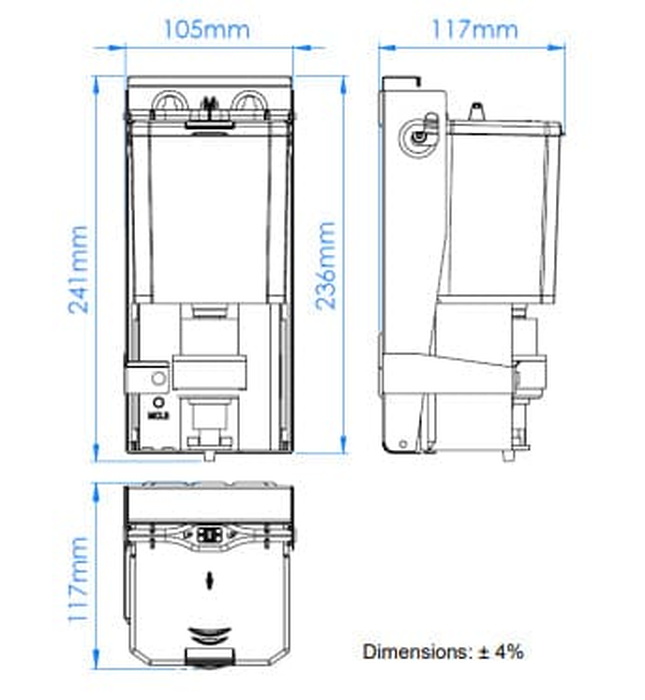 Hộp đựng xà phòng bọt tự động gắn sau gương Mediclinics DJFM0038A