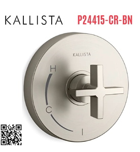 Mặt nạ điều khiển đơn sen tắm âm tường Nickel Kallista P24415-CR-BN